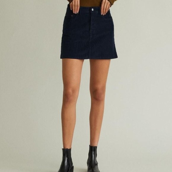 Acne Studios Corduroy Skirt in Navy - Picture 1 of 5